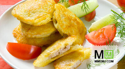 Картофельные оладьи, фаршированные мясом Картофельные оладьи, фаршированные мясом