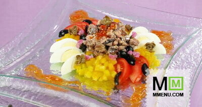 Салат с сайрой и каперсами Салат с сайрой и каперсами