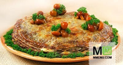 Торт из блинчиков с грибами Торт из блинчиков с грибами