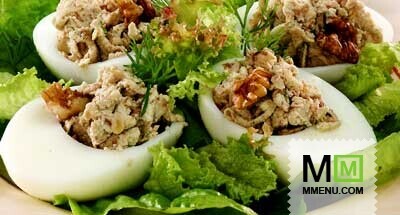 Яйца фаршированные с орехами Яйца фаршированные с орехами