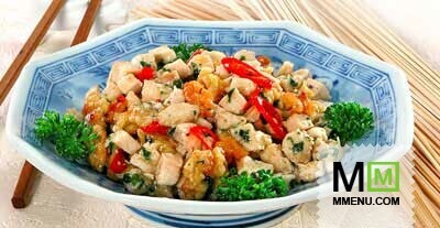 Жареный цыпленок с грецкими орехами Жареный цыпленок с грецкими орехами