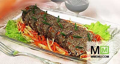Рулет мясной с рисом и овощами Рулет мясной с рисом и овощами
