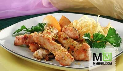 Курица с имбирем и персиками Курица с имбирем и персиками