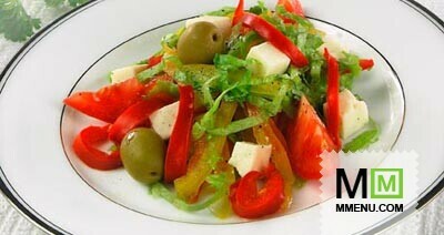 Салат зеленый с брынзой