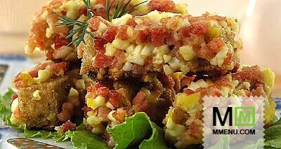Гренки-палочки с ветчиной Гренки-палочки с ветчиной