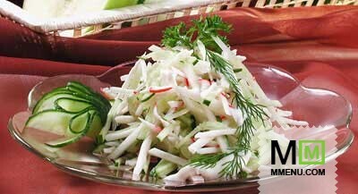 Салат с крабами и яблоками Салат с крабами и яблоками