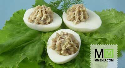 Яйца, фаршированные сельдью и луком (2) Яйца, фаршированные сельдью и луком (2)