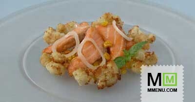 Семга, жаренная с кукурузой Семга, жаренная с кукурузой