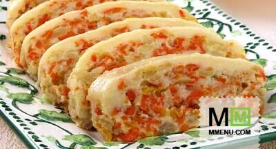 Морковный рулет с яблоками