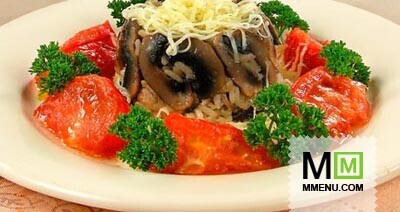 Грибы, тушенные с рисом и сыром Грибы, тушенные с рисом и сыром