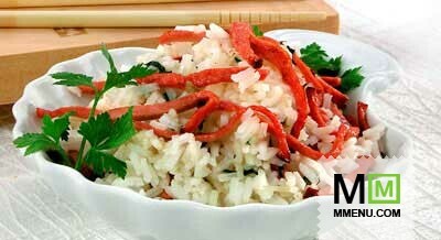 Рис, жаренный с колбасой Рис, жаренный с колбасой