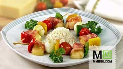 Шашлычки с сыром и овощами Шашлычки с сыром и овощами