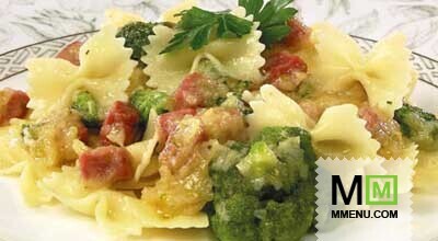 «Бантики» с окороком и брокк «Бантики» с окороком и брокк