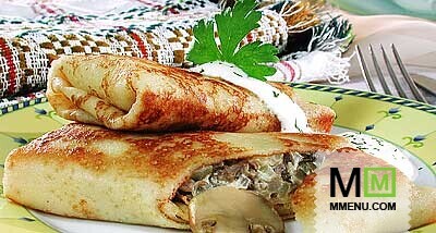 Блинчики с грибами Блинчики с грибами