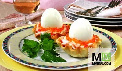 Яйца в корзиночках с крабами Яйца в корзиночках с крабами