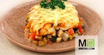 Палтус с грибами и баклажанами Палтус с грибами и баклажанами