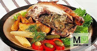 Жареные цыплята с грибами Жареные цыплята с грибами