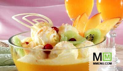 Лаймовое желе с мороженым Лаймовое желе с мороженым