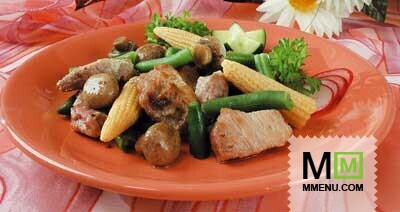 Жареная свинина с кукурузой Жареная свинина с кукурузой