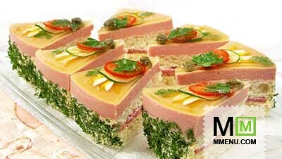 Бутербродный торт с ветчинным муссом Бутербродный торт с ветчинным муссом