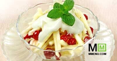 Салат из яблок с брусникой Салат из яблок с брусникой