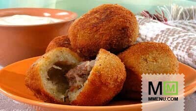 Картофельные крокеты с мясом Картофельные крокеты с мясом