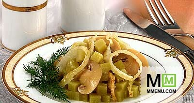 Салат грибной с огурцами Салат грибной с огурцами