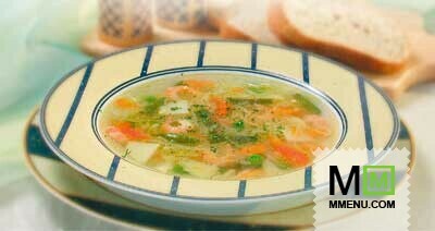 Суп овощной с креветками