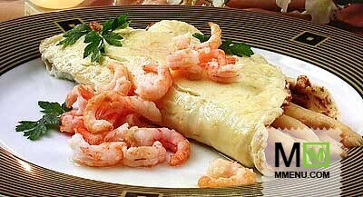 Омлет со спаржей и креветками Омлет со спаржей и креветками
