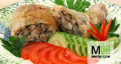 Куриная ножка, фаршированная грибами и капуст Куриная ножка, фаршированная грибами и капуст