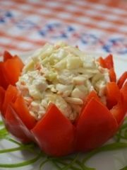 Приготовление блюда по рецепту - Перец, фаршированный салатом с курицей. Шаг 4