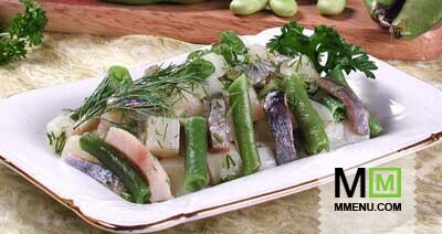 Салат из сельди, картофеля и зеленой фас Салат из сельди, картофеля и зеленой фас