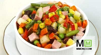 Салат с ветчиной и сыром Салат с ветчиной и сыром