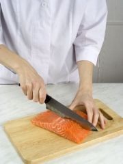 Приготовление блюда по рецепту - Семга с овощами в фруктовом соусе. Шаг 1