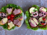 Приготовление блюда по рецепту - Весёлые бутерброды. Шаг 10