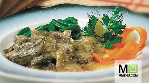 Печень по-строгановски Печень по-строгановски