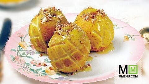 Яблоки печеные с медом и орехами Яблоки печеные с медом и орехами