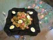 Приготовление блюда по рецепту - Праздничный салат Бриз с семгой и рукколой. Шаг 8