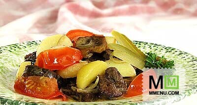 Печень, жаренная с почками Печень, жаренная с почками