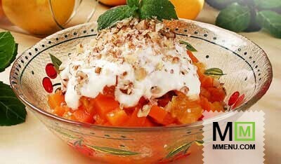 Салат морковный с курагой и апельсинами