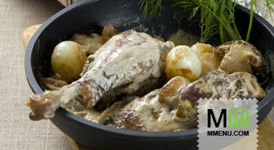 Фазан, жаренный с луком и грибами Фазан, жаренный с луком и грибами