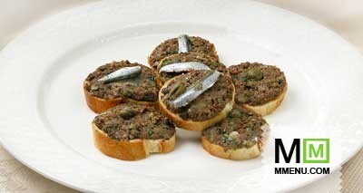 Кростини с кремом из куриной печени Кростини с кремом из куриной печени