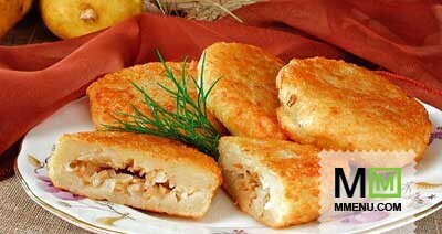 Картофельные оладьи с грибами Картофельные оладьи с грибами