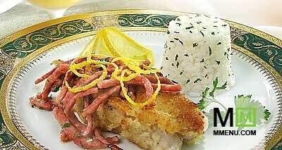 Морской окунь с ветчиной Морской окунь с ветчиной