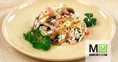 Плов с грибами и ветчиной Плов с грибами и ветчиной