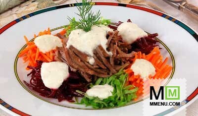 Салат из овощей и языка Салат из овощей и языка