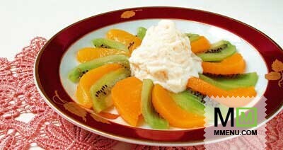 Десерт из персиков и киви Десерт из персиков и киви