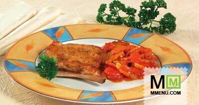 Свиная отбивная с овощами Свиная отбивная с овощами