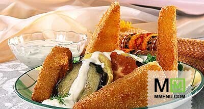 Панированный сыр с овощами Панированный сыр с овощами