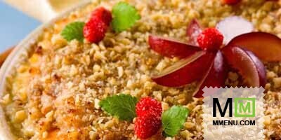 Каша гурьевская с абрикосовым соусом Каша гурьевская с абрикосовым соусом